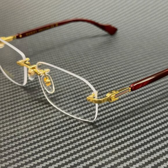 NEW Gucci Gold Unisex Eyeglasses Large - Picture 1 of 5